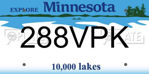 288VPK Minnesota License Plate