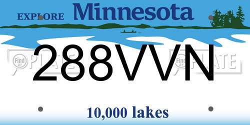 288VVN Minnesota License Plate