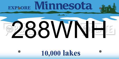 288WNH Minnesota License Plate
