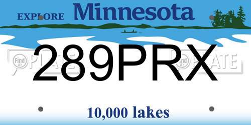 289PRX Minnesota License Plate