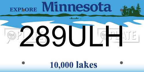 289ULH Minnesota License Plate