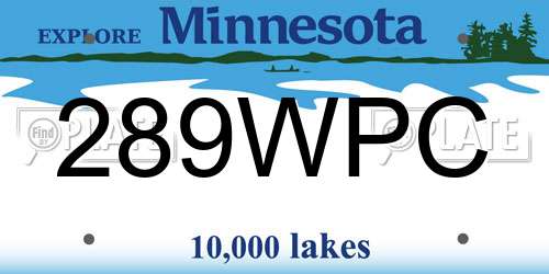289WPC Minnesota License Plate
