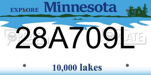 28A709L Minnesota License Plate