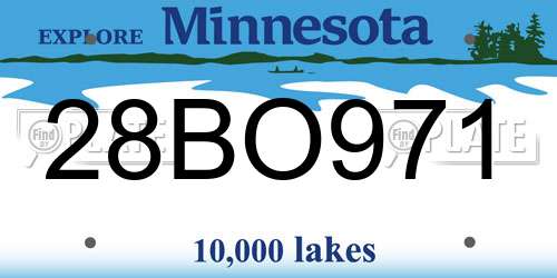 28BO971 Minnesota License Plate