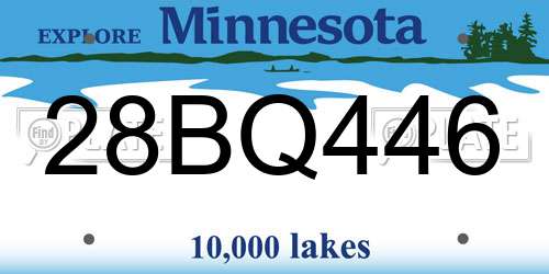 28BQ446 Minnesota License Plate