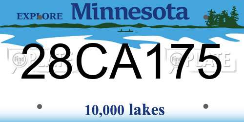 28CA175 Minnesota License Plate