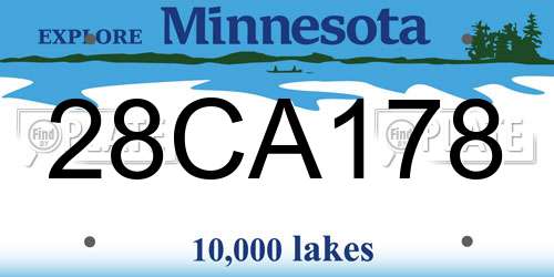 28CA178 Minnesota License Plate