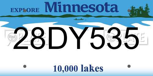 28DY535 Minnesota License Plate