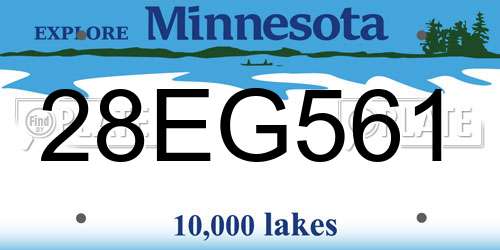 28EG561 Minnesota License Plate