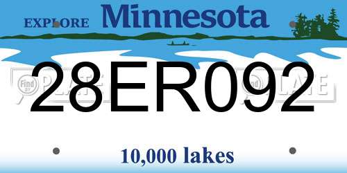 28ER092 Minnesota License Plate