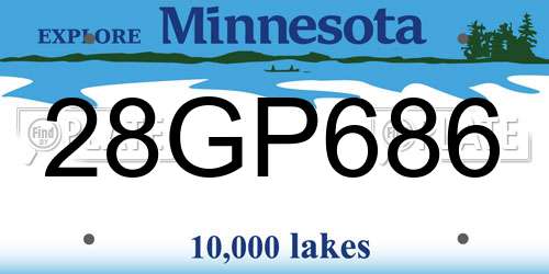 28GP686 Minnesota License Plate