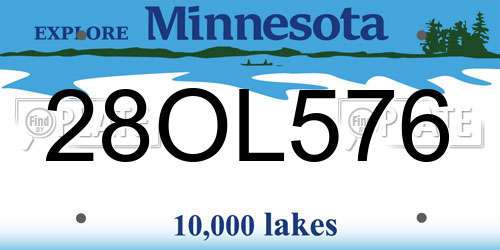 28OL576 Minnesota License Plate