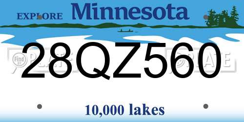 28QZ560 Minnesota License Plate