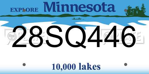 28SQ446 Minnesota License Plate
