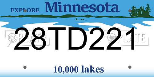 28TD221 Minnesota License Plate