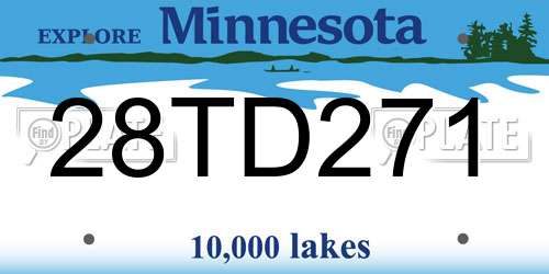 28TD271 Minnesota License Plate
