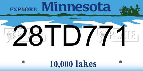 28TD771 Minnesota License Plate