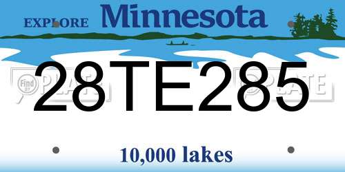 28TE285 Minnesota License Plate