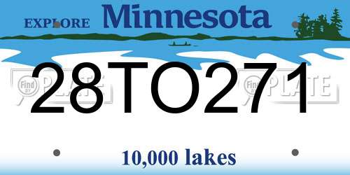 28TO271 Minnesota License Plate
