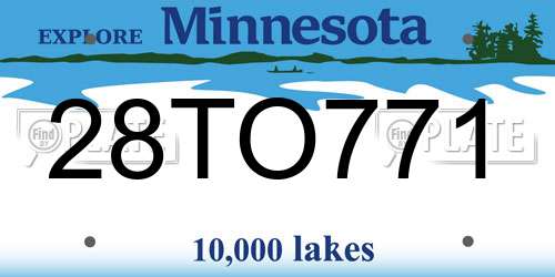 28TO771 Minnesota License Plate