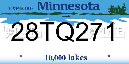 28TQ271 Minnesota License Plate