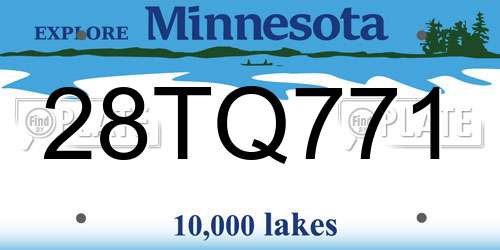 28TQ771 Minnesota License Plate