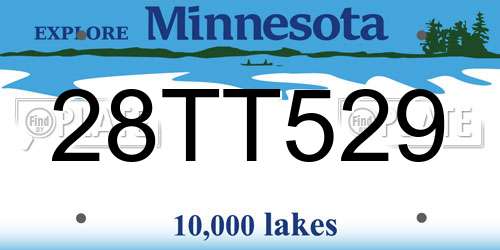 28TT529 Minnesota License Plate
