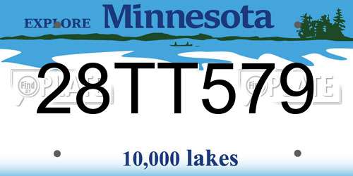 28TT579 Minnesota License Plate