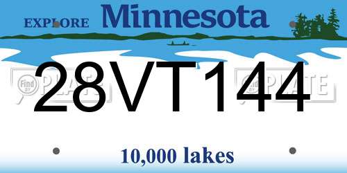 28VT144 Minnesota License Plate