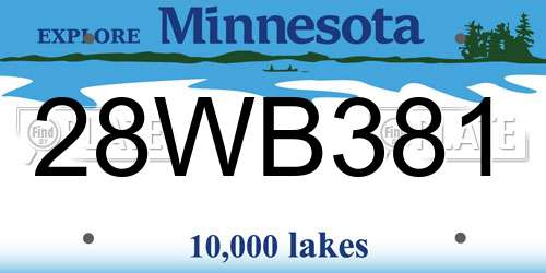 28WB381 Minnesota License Plate