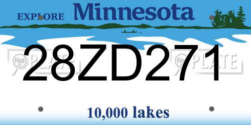 28ZD271 Minnesota License Plate