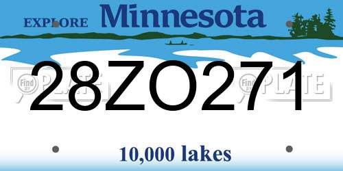 28ZO271 Minnesota License Plate