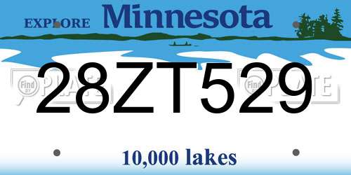 28ZT529 Minnesota License Plate