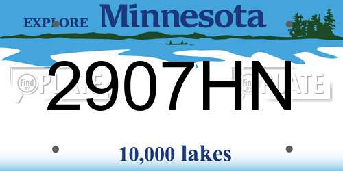 2907HN Minnesota License Plate