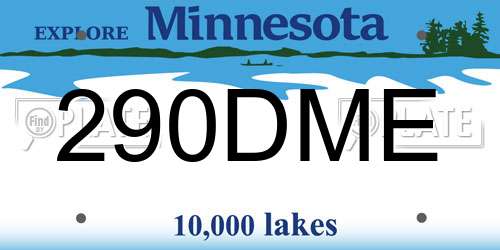 290DME Minnesota License Plate