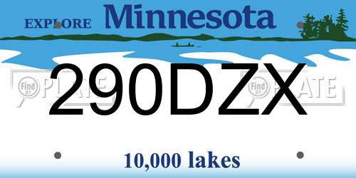290DZX Minnesota License Plate