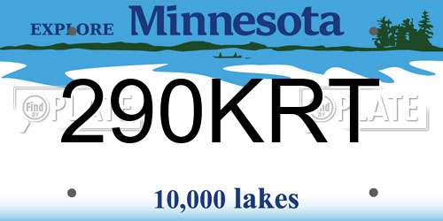 290KRT Minnesota License Plate