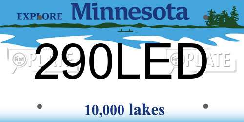 290LED Minnesota License Plate