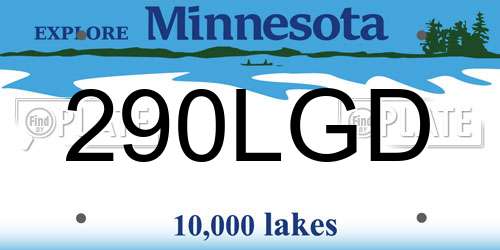 290LGD Minnesota License Plate