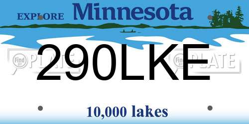 290LKE Minnesota License Plate