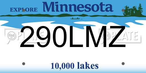 290LMZ Minnesota License Plate