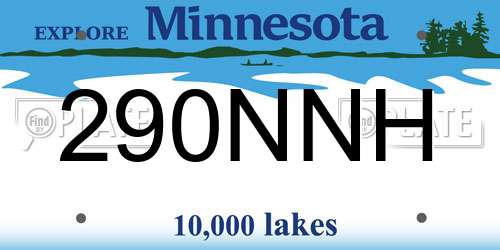 290NNH Minnesota License Plate