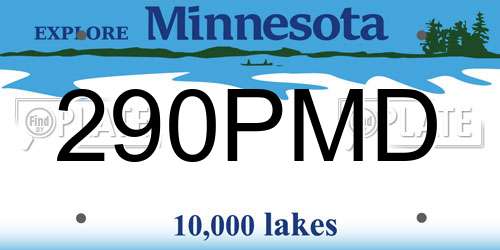 290PMD Minnesota License Plate