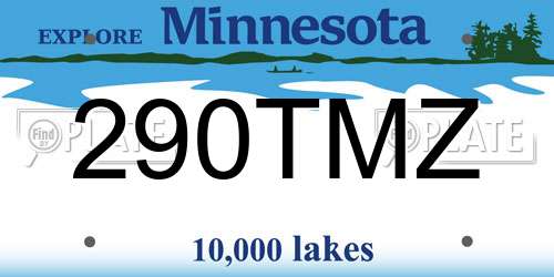 290TMZ Minnesota License Plate
