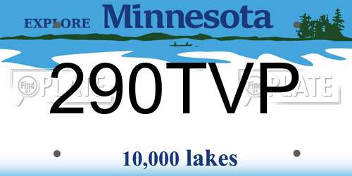 290TVP Minnesota License Plate