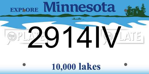 2914IV Minnesota License Plate