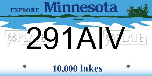 291AIV Minnesota License Plate