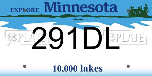 291DL Minnesota License Plate