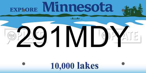 291MDY Minnesota License Plate