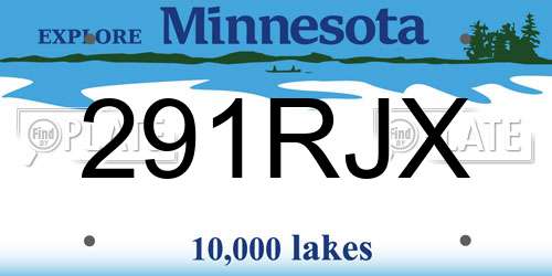 291RJX Minnesota License Plate